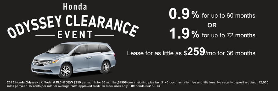 2013 Odyssey Clearance