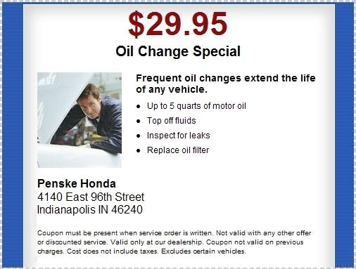 penske honda coupons service
